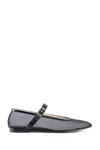 Le Monde Beryl Mesh Mary Jane Ballerina Flats In Black