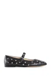 Le Monde Beryl Studded Leather Mary Jane Ballerina Flats In Black