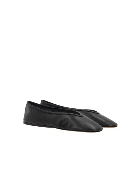 Le Monde Beryl Luna Leather Ballerina Flats In Black