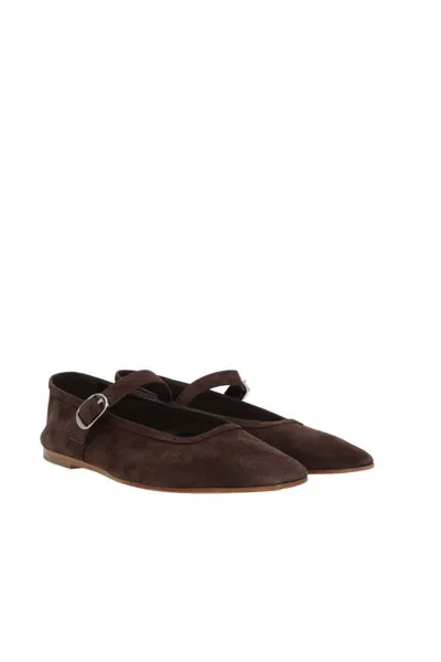 Le Monde Beryl Suede Mary Jane Ballet Flats In Brown