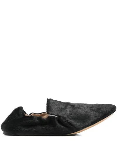 Le Monde Beryl Orlando Calf Hair Loafers In Black