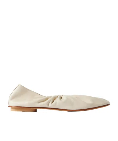 Le Monde Beryl Mica Gathered Leather Ballet Flats In Neutral
