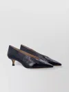 Le Monde Beryl Glossy Kitten Heel Pointed Toe Pumps