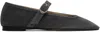 Le Monde Beryl Gray Mary Jane Ballerina Flats In Antharcite