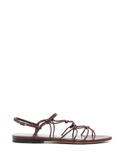 Le Monde Beryl Knotted Leather Sandals In Brown
