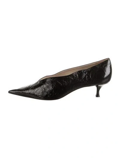 Pre-owned Le Monde Beryl Leather Animal Print Pumps In Black
