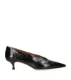Le Monde Beryl Le Monde Béryl Pointed Toe Pumps With Crocodile Textured Finish In Black
