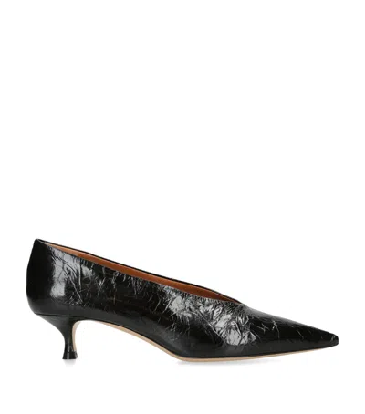 LE MONDE BERYL LEATHER BABOUCHE KITTEN HEEL 35