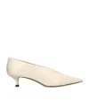 Le Monde Beryl Décollette Babouche Kitten Heel In White