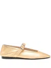 Le Monde Beryl Leather Ballerina Shoes In Gold