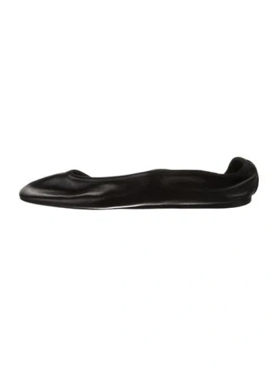Pre-owned Le Monde Beryl Leather Ballet Flats In Black
