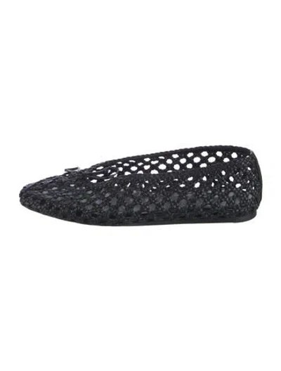 Pre-owned Le Monde Beryl Leather Ballet Flats In Black