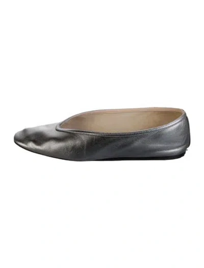 Pre-owned Le Monde Beryl Leather Ballet Flats In Blue