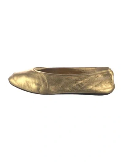 Pre-owned Le Monde Beryl Leather Ballet Flats In Gold/metallic