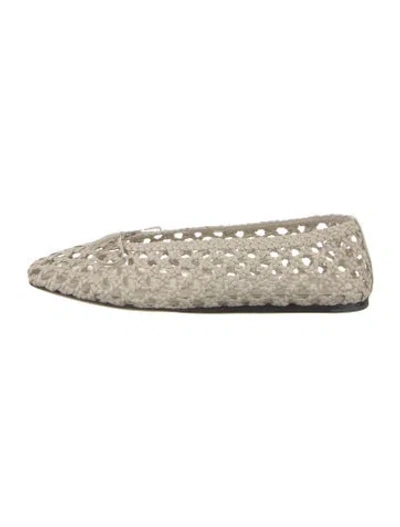 Pre-owned Le Monde Beryl Leather Ballet Flats In Neutrals