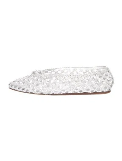 Pre-owned Le Monde Beryl Leather Ballet Flats In White
