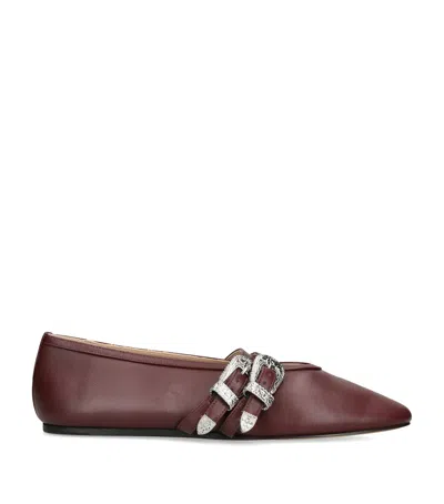 Le Monde Beryl Leather Buckle Claudia Ballet Flats