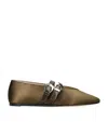 LE MONDE BERYL LEATHER BUCKLE CLAUDIA BALLET FLATS