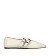 Le Monde Beryl Claudia Leather Mary Jane Ballerina Flats In White