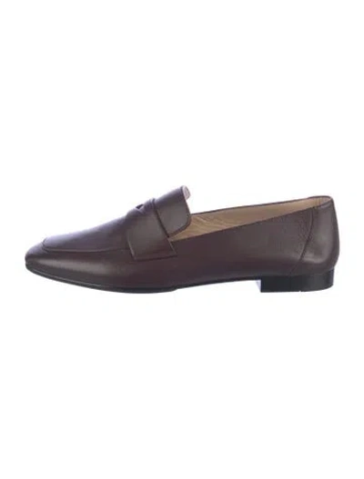Pre-owned Le Monde Beryl Leather Loafers In Purple
