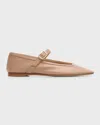 Le Monde Beryl Mesh Mary Jane Ballerina Flats In Fawn