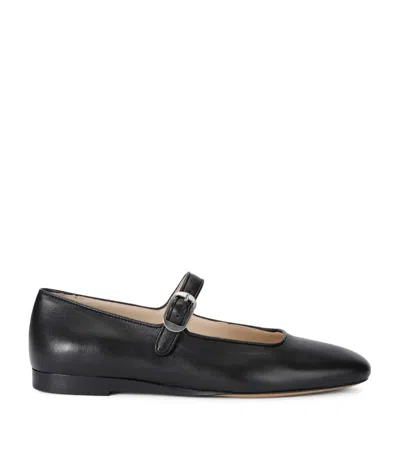 Le Monde Beryl Leather Mary Jane Ballerina Flats In Black