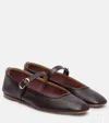 Le Monde Beryl Le Monde Béryl Leather Mary Jane Ballet Flats In Brown