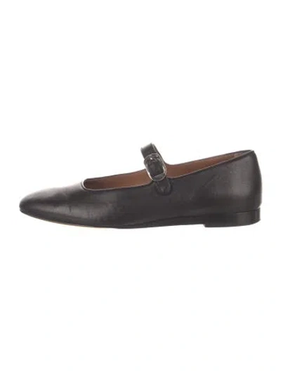 Pre-owned Le Monde Beryl Leather Mary Jane Flats In Black