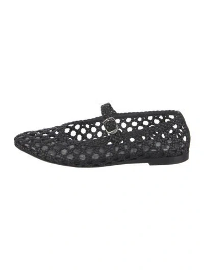 Pre-owned Le Monde Beryl Leather Mary Jane Flats In Black