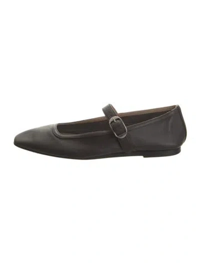 Pre-owned Le Monde Beryl Leather Mary Jane Flats In Black