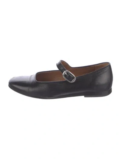 Pre-owned Le Monde Beryl Leather Mary Jane Flats In Black