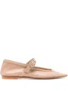 Le Monde Beryl Leather Mary Jane Shoes In Pink