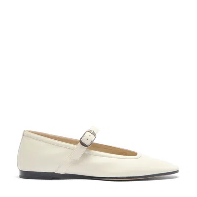 Le Monde Beryl Leather Mary Janes In Ecru