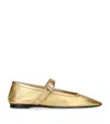 Le Monde Beryl Womens Gold Ballet Metallic Leather Mary Jane Flats In Gold