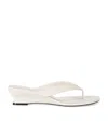 Le Monde Beryl Leather Micro Wedge Sandals In White