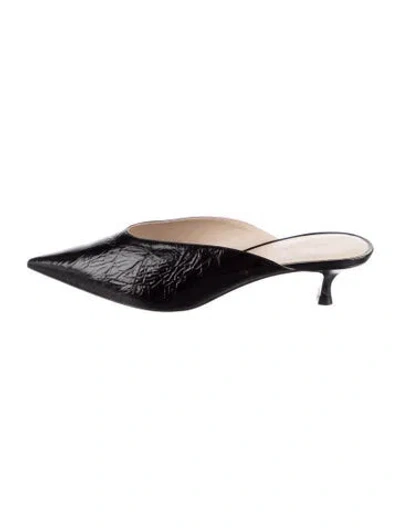 Pre-owned Le Monde Beryl Leather Mules In Black
