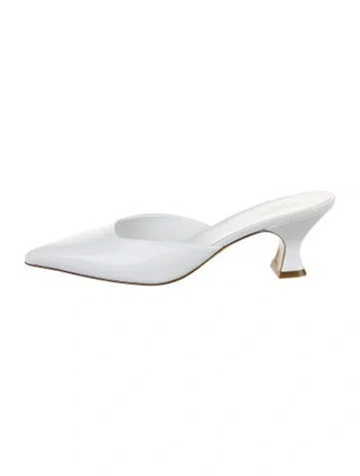 Pre-owned Le Monde Beryl Leather Mules In White