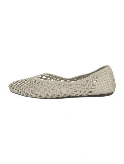 Pre-owned Le Monde Beryl Leather Patterned Ballet Flats In Neutrals