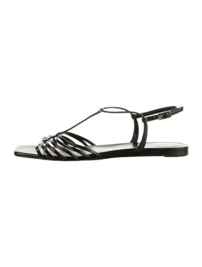 Pre-owned Le Monde Beryl Leather Sandals In Black