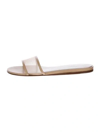 Pre-owned Le Monde Beryl Leather Slides In Metallic