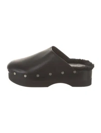 Pre-owned Le Monde Beryl Leather Slingback Flats In Black