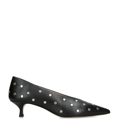 Le Monde Beryl Leather Studded Babouche Pumps 35 In Black
