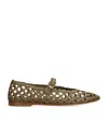 Le Monde Beryl Leather Woven Ballet Flats