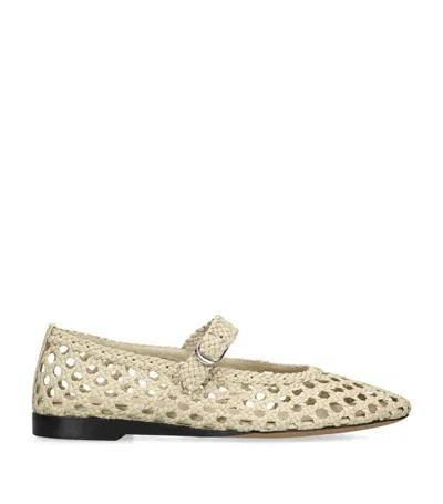 LE MONDE BERYL LEATHER WOVEN MARY JANES