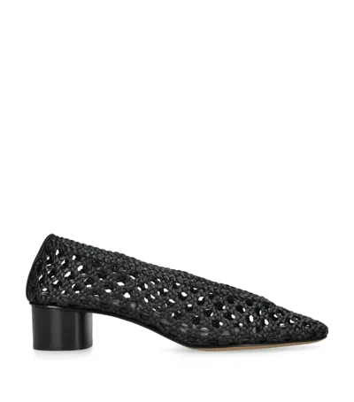 Le Monde Beryl 40mm Woven-leather Pumps In Black