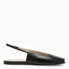 Le Monde Beryl Leather Sling Peep-toe Ballerina Flats In Black