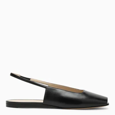 LE MONDE BERYL LE MONDE BÉRYL LOW BLACK LEATHER SANDAL