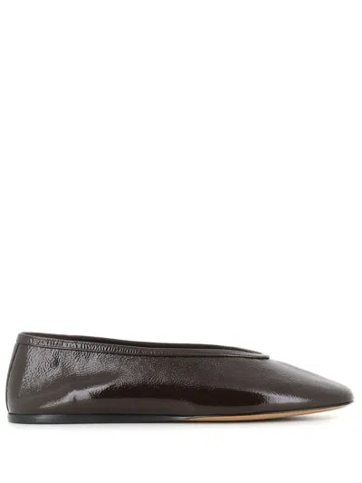Le Monde Beryl Brown Luna Ballerina Flats In Black