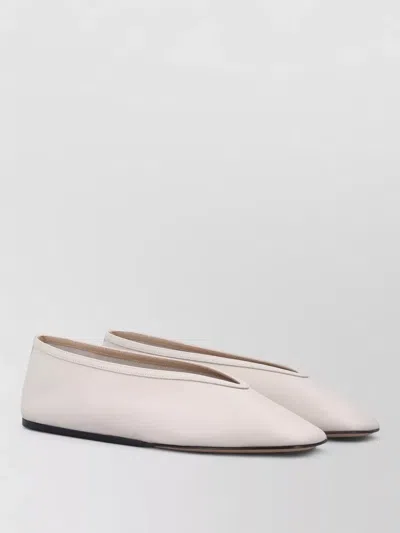 Le Monde Beryl Luna Ballerina Shoes Flat Sole Pointed Toe In White