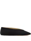 Le Monde Beryl Luna Calfskin Ballerina Flats In Schwarz